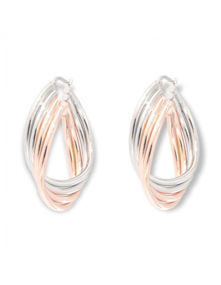 Orecchini Argento Rodiato Cerchi Ondulati [59b96ae3]