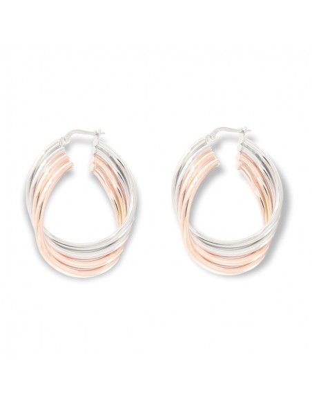 Orecchini Argento Rodiato Cerchi Ondulati [dcd75d61]
