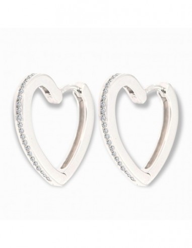 Orecchini Argento Rodiato Cuore Zirconi Bianchi [71ce8f78]