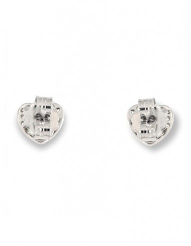 Orecchini Argento Rodiato Cuori Zirconi Bia. Pavè [5679b2ad]