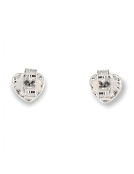 Orecchini Argento Rodiato Cuori Zirconi Bia. Pavè [5679b2ad]