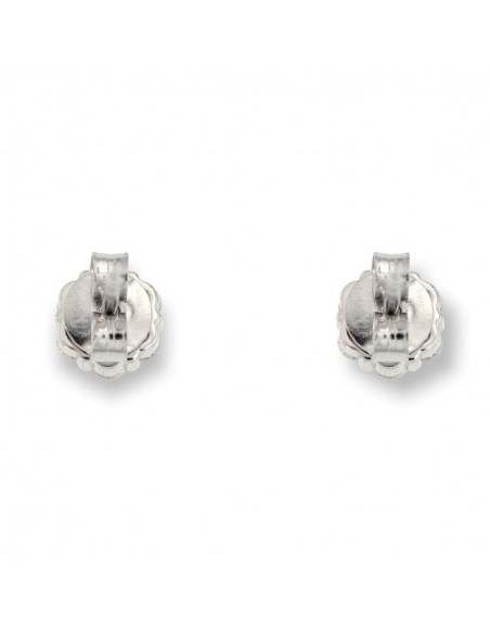 Orecchini Argento Rodiato Fiore Zirconi Bianchi [5d7044b0]