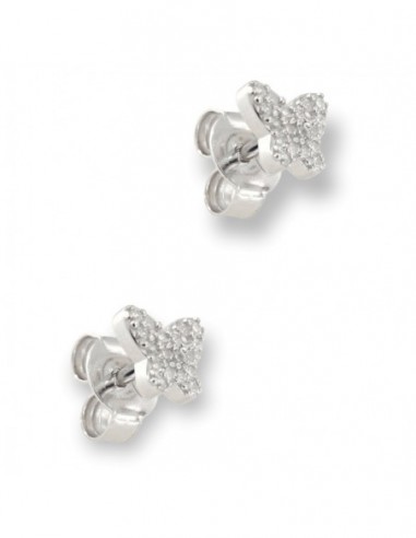Orecchini Argento Rodiato Farfalla Zirconi Bianchi [4f9b97b4]
