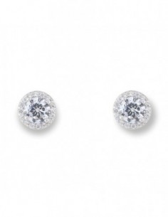 Orecchini Argento Rodiato Punto Luce 3MM Zir. Bia. [f0f67524]