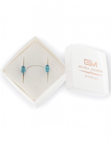 Orecchini Argento Rodiato Navette Zircone Celesti [036f98b7]