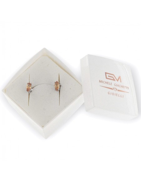 Orecchini Argento Rodiato Zircone Giallo [987122b1]