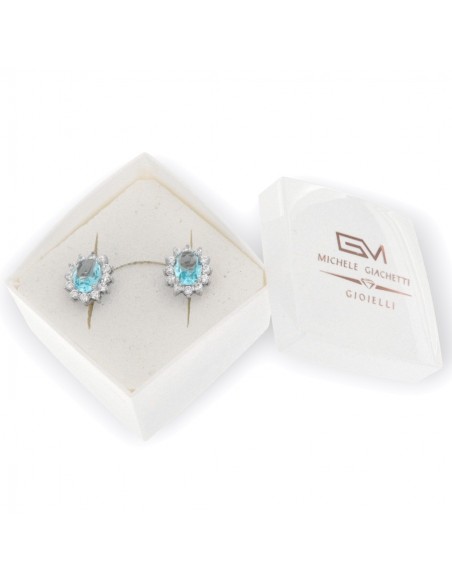 Orecchini Argento Rodiato Principessa Celeste 8x6 [3d009c69]