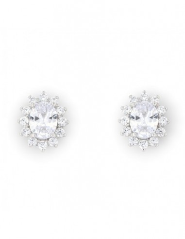 Orecchini Argento Rodiato Principessa Bianca 8x6MM [2c376cf6]