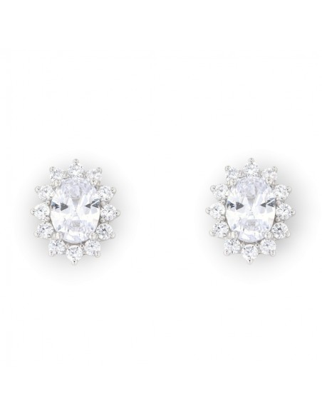 Orecchini Argento Rodiato Principessa Bianca 8x6MM [2c376cf6]