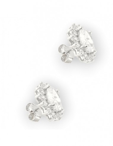 Orecchini Argento Rodiato Principessa Bianca 8x6MM [08e1c272]