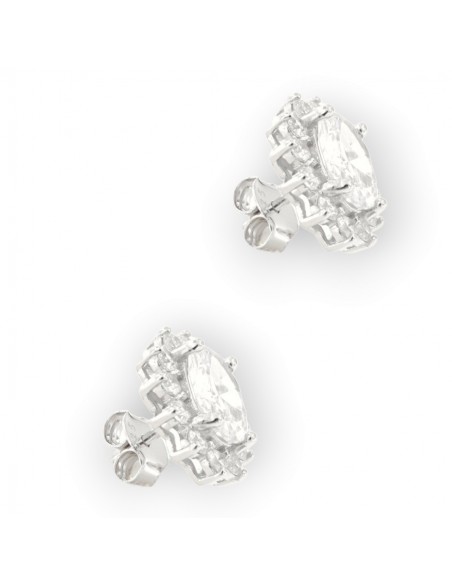 Orecchini Argento Rodiato Principessa Bianca 8x6MM [08e1c272]