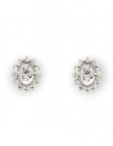 Orecchini Argento Rodiato Principessa Bianca 8x6MM [0db1856c]
