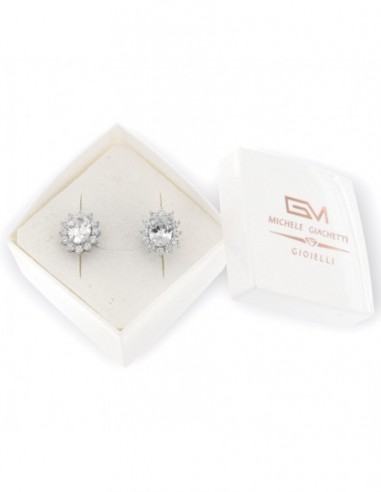 Orecchini Argento Rodiato Principessa Bianca 8x6MM [baac4468]