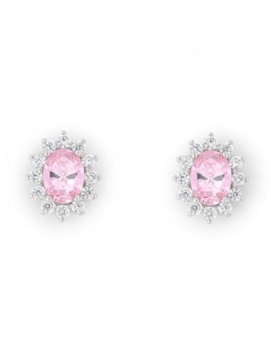Orecchini Argento Rodiato Principessa Rosa 8x6MM [f5112ffb]