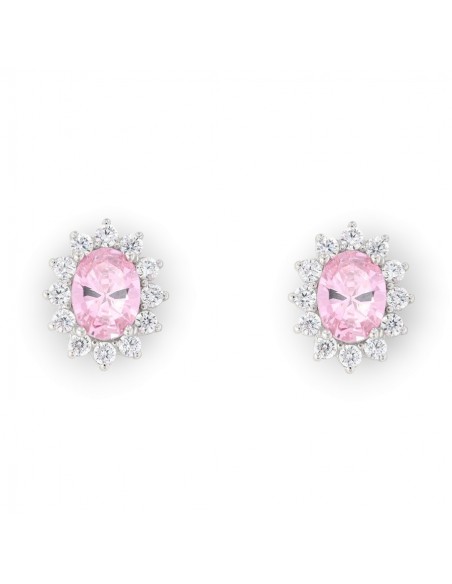 Orecchini Argento Rodiato Principessa Rosa 8x6MM [f5112ffb]