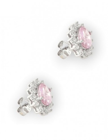 Orecchini Argento Rodiato Principessa Rosa 8x6MM [8114ab70]