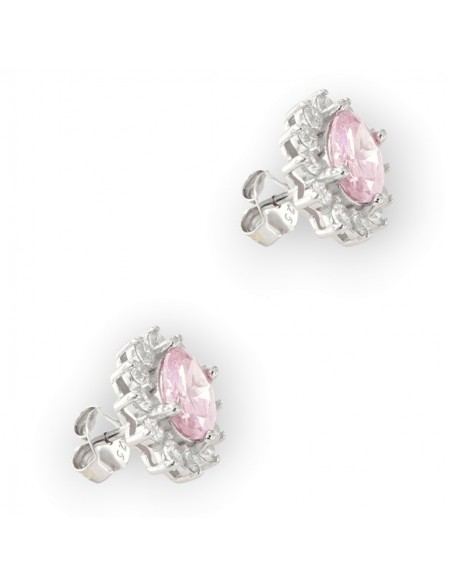 Orecchini Argento Rodiato Principessa Rosa 8x6MM [8114ab70]