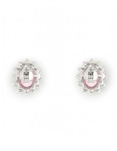 Orecchini Argento Rodiato Principessa Rosa 8x6MM [8444ec6e]