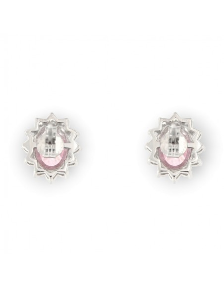 Orecchini Argento Rodiato Principessa Rosa 8x6MM [8444ec6e]