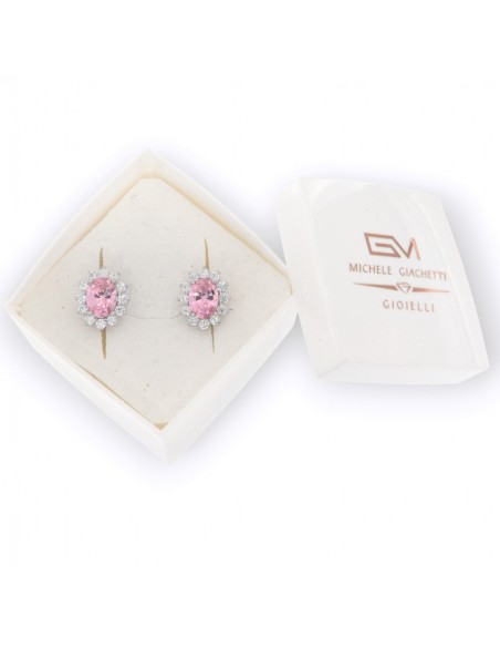 Orecchini Argento Rodiato Principessa Rosa 8x6MM [33592d6a]