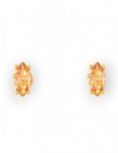 Orecchini Argento Dorato Navette Zircone Giallo [9e7aeaec]