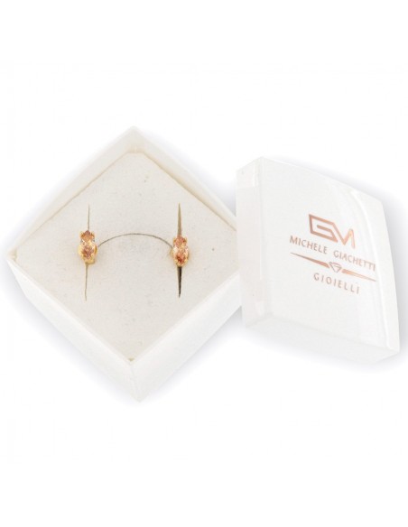 Orecchini Argento Dorato Navette Zircone Giallo [a847976c]