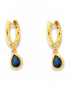 Orecchini Argento Dorato Cerchi Goccia Blu [94da64d0]