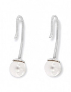 Orecchini Argento Rodiato Perla Con Amo [df9a45ca]
