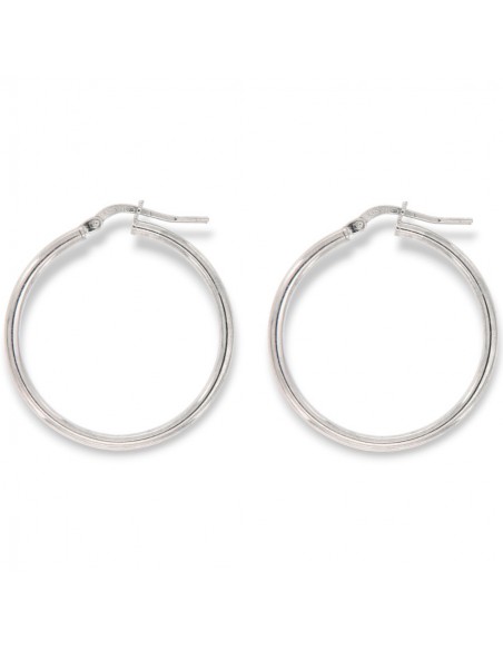 Orecchini Argento Rodiato Cerchi Lisci 30MM [3703682a]