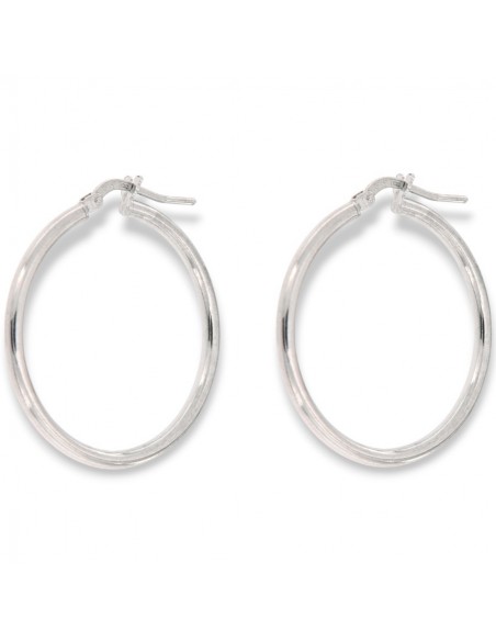 Orecchini Argento Rodiato Cerchi Lisci 30MM [32532f34]