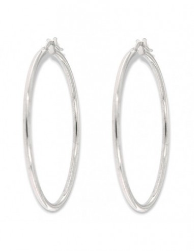 Orecchini Argento Rodiato Cerchi Lisci 33MM [0b9419eb]