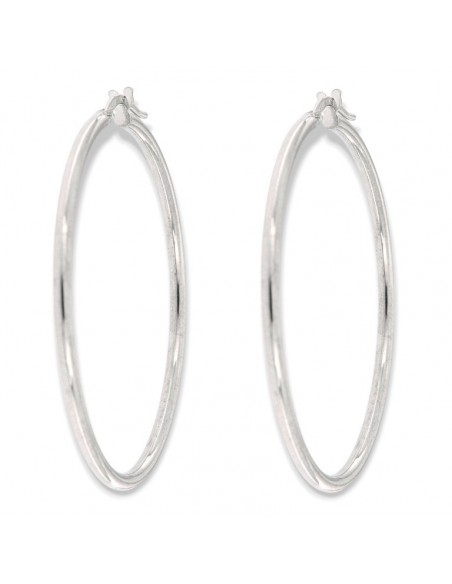 Orecchini Argento Rodiato Cerchi Lisci 33MM [0b9419eb]