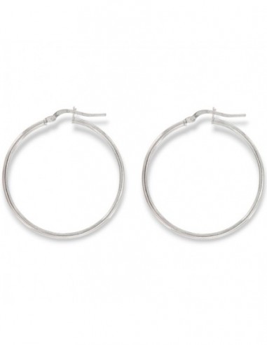 Orecchini Argento Rodiato Cerchi Lisci 33MM [b0afb02b]