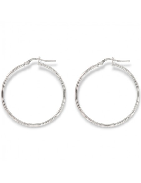 Orecchini Argento Rodiato Cerchi Lisci 33MM [b0afb02b]