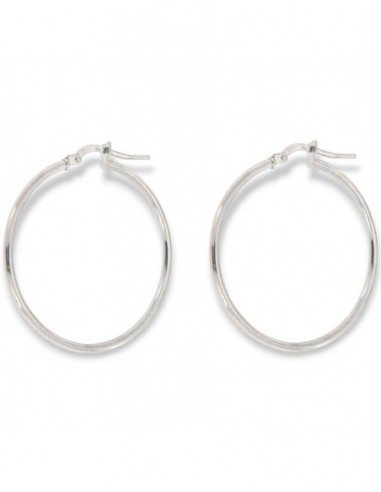 Orecchini Argento Rodiato Cerchi Lisci 33MM [b5fff735]