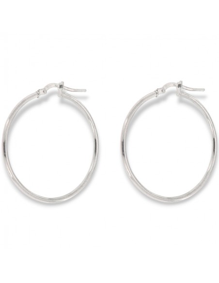 Orecchini Argento Rodiato Cerchi Lisci 33MM [b5fff735]