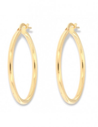 Orecchini Argento Dorato Cerchi Lisci 30MM [60ffdcfc]