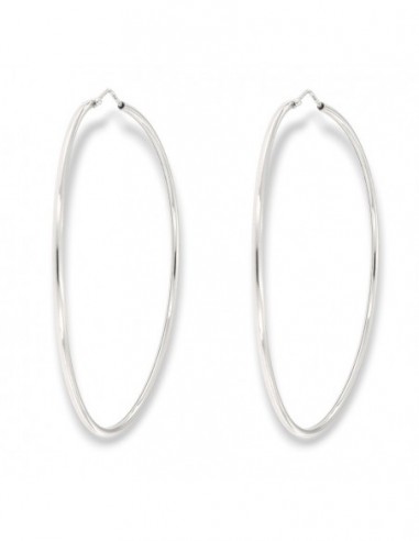 Orecchini Argento Rodiato Cerchi Lisci 75MM [6fb8081f]