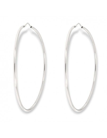 Orecchini Argento Rodiato Cerchi Lisci 75MM [6fb8081f]