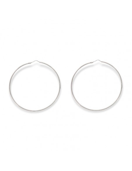Orecchini Argento Rodiato Cerchi Lisci 75MM [3f5118f9]