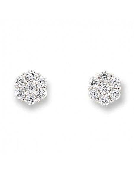 Orecchini Argento Rodiato Fiore Zirconi Bianchi [7edddc7e]
