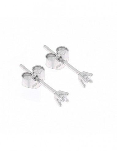 ORECCHINI ARGENTO RODIATO ZIRCONE TONDO MM 1.9 [e760d586]