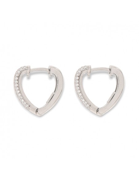 Orecchini Argento Rodiato Cuore Zirconi Bianchi [9e2a0cf4]