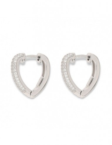 Orecchini Argento Rodiato Cuore Zirconi Bianchi [9b7a4bea]