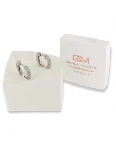 Orecchini Argento Rodiato Cuore Zirconi Bianchi [2c678aee]