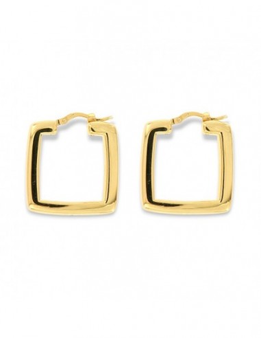 Orecchini Argento Dorato Cerchi Squadrati [9073bdf7]