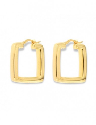 Orecchini Argento Dorato Cerchi Squadrati [9523fae9]