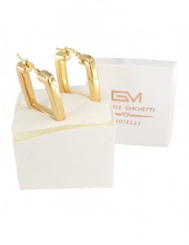 Orecchini Argento Dorato Cerchi Squadrati [223e3bed]