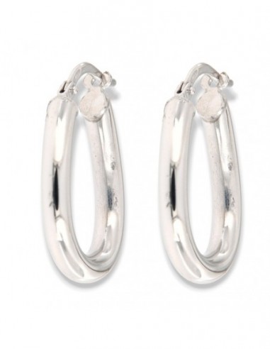 Orecchini Argento Rodiato Cerchi Ovalizzati [1fa18a94]