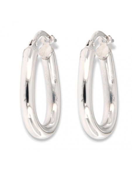 Orecchini Argento Rodiato Cerchi Ovalizzati [1fa18a94]